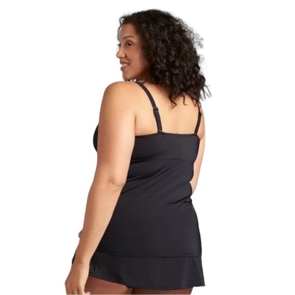 Lane Bryant Relaxed Underwire Swim Tankini Top Black- 44DDD - Picture 4 of 5
